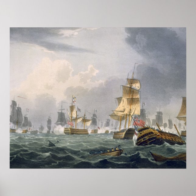Lord Howe's Victory, 1st June 1794, engraved by Th Poster (Front)