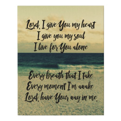 Lord I give you my heart with Retro Beach Faux Canvas Print