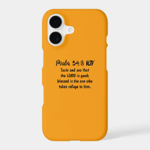 Lord is Good Bible Verse Black and Orange Simple iPhone 17 Case