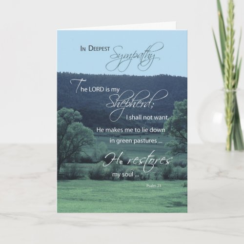 Lord is My Shepherd Religious Christian Sympathy Card