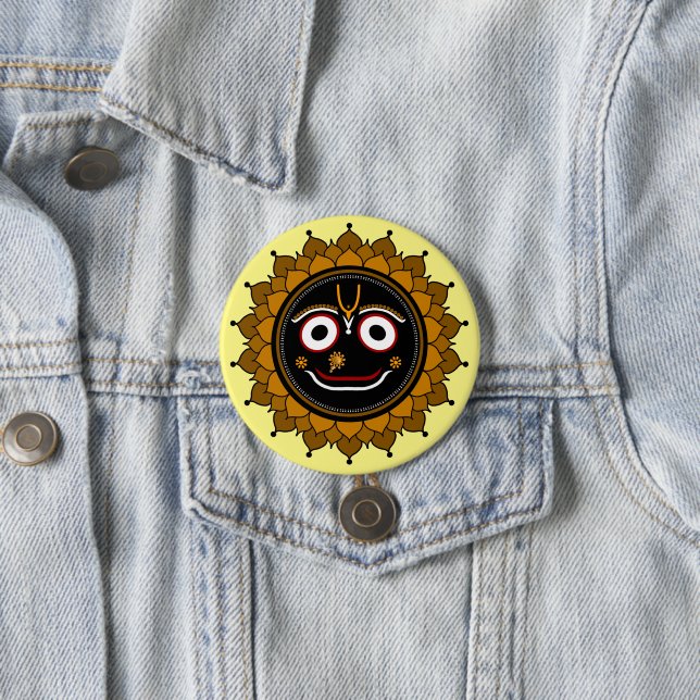 Lord Jagannath Devotional - Hare Krishna Button (In Situ)