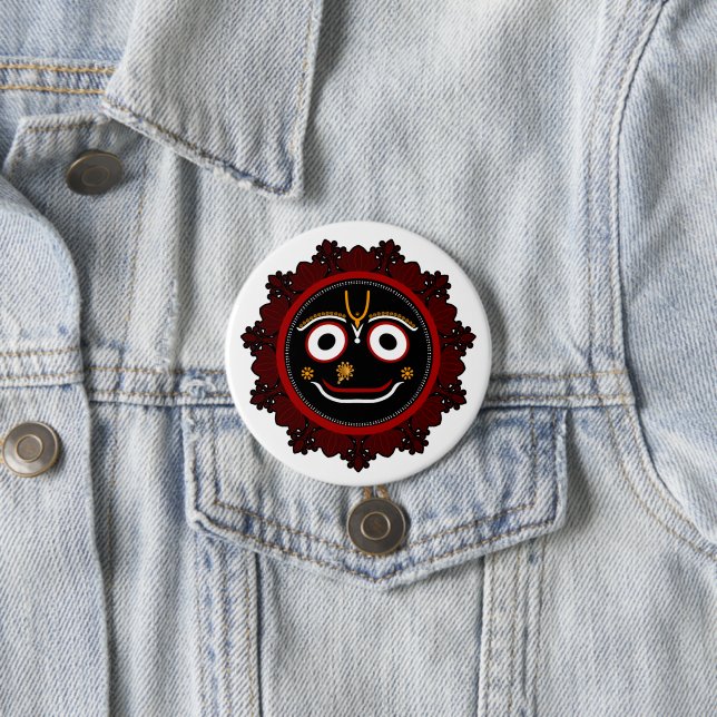 Lord Jagannath Devotional - Hare Krishna Button (In Situ)