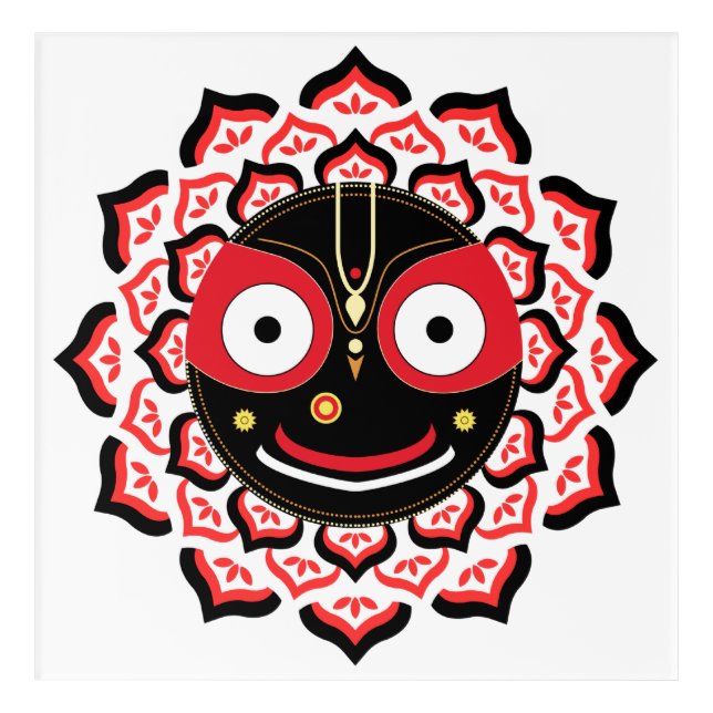 Lord Jagannath Face Chakra Hindu Deity Acrylic Print (Front)