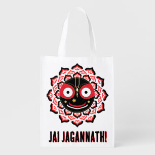 Lord Jagannath Face Chakra Hindu Deity Grocery Bag