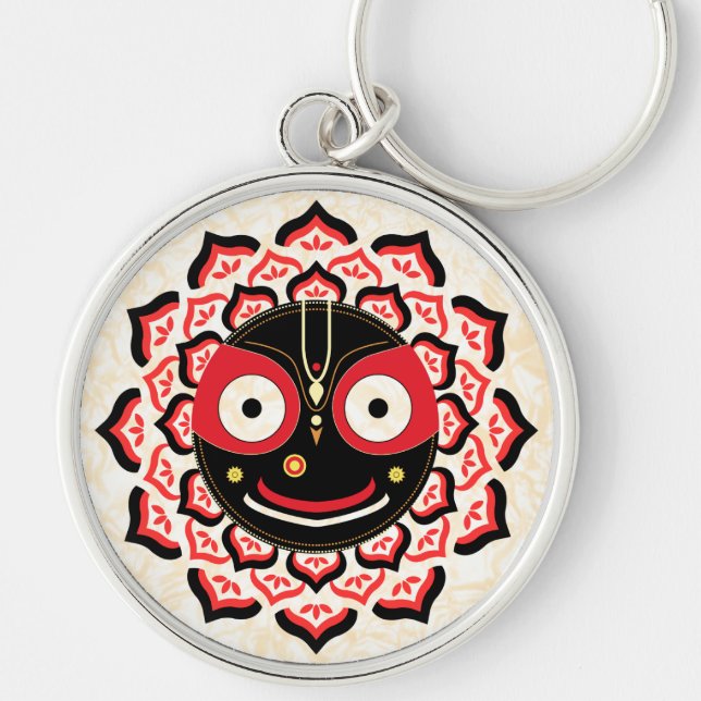 Lord Jagannath Face Chakra Hindu Deity Keychain (Front)
