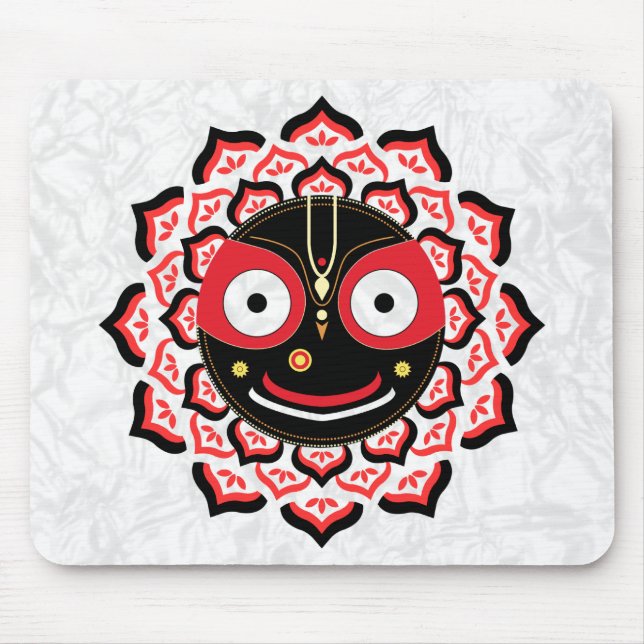 Lord Jagannath Face Chakra Hindu Deity Mouse Pad (Front)