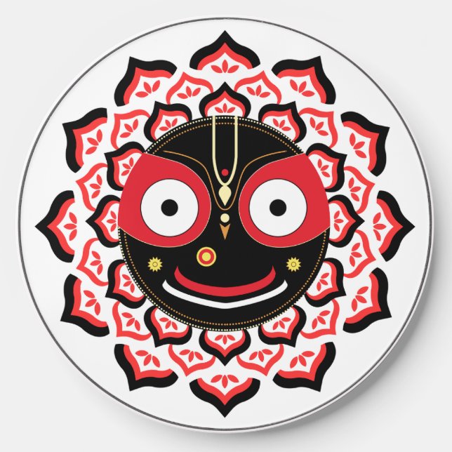 Lord Jagannath Face Chakra Hindu Deity Wireless Charger (Front)