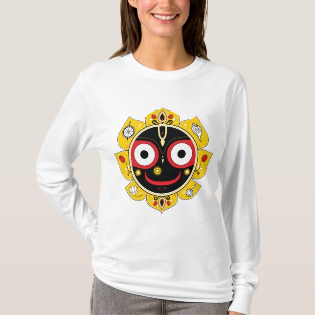 Lord Jagannath Face Hindu Deity Spiritual T-Shirt (Front)