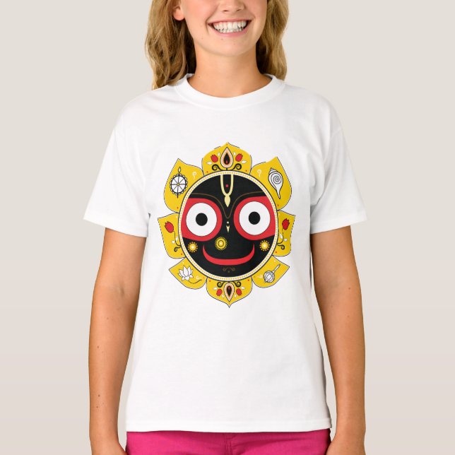 Lord Jagannath Face Hindu Deity Spiritual T-Shirt (Front)