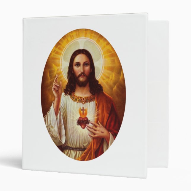 Lord Jesus Christ and the Sacred Heart 3 Ring Binder (Front/Inside)