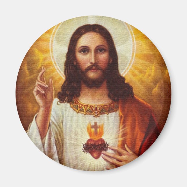 Lord Jesus Christ and the Sacred Heart Magnet (Front)