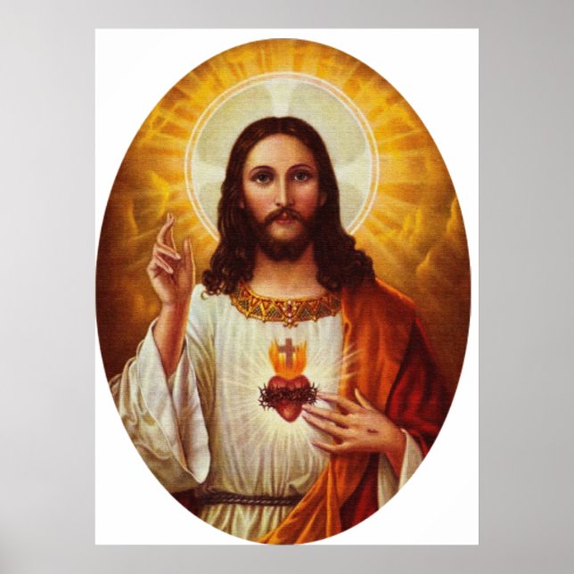 Lord Jesus Christ and the Sacred Heart Poster (Front)