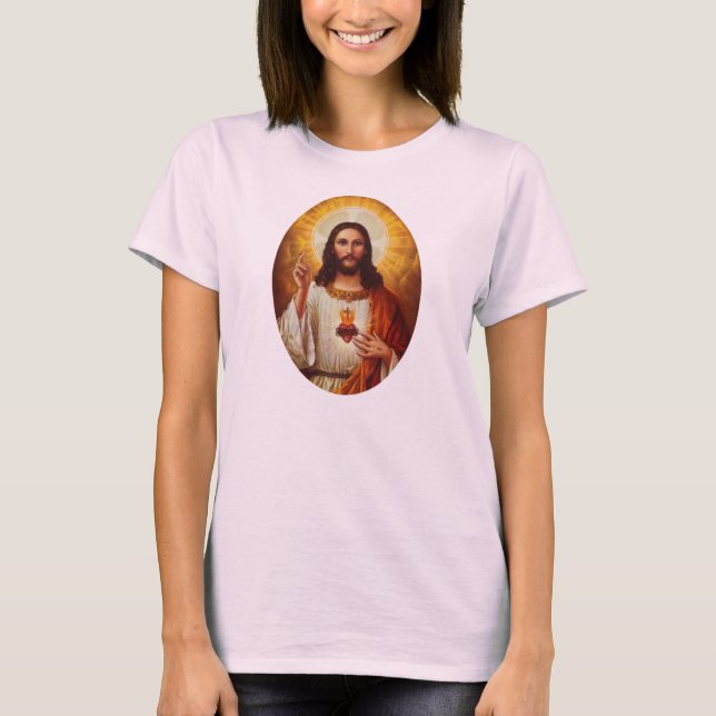 Lord Jesus Christ and the Sacred Heart T-Shirt (Front)