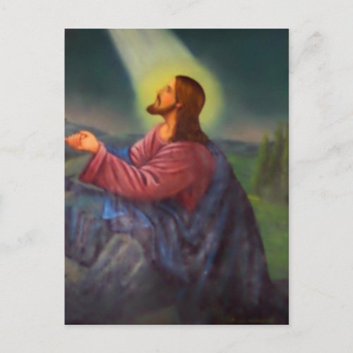 Lord Jesus Christ Hand Painted Orthodox Icon Postcard