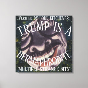 LORD KITCHENER CONFIRMED TRUMP IS A HERMAPHRODITE CANVAS PRINT