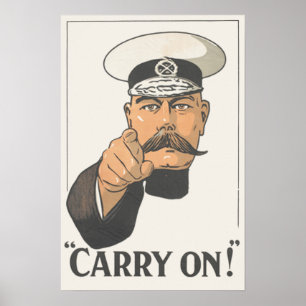 Lord Kitchener Vintage World War 1 Poster Print