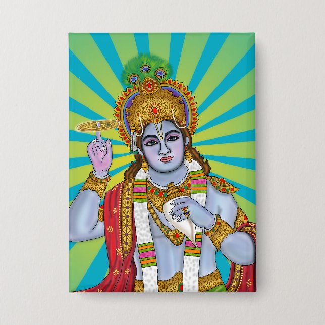 Lord Krishna  Button (Front)