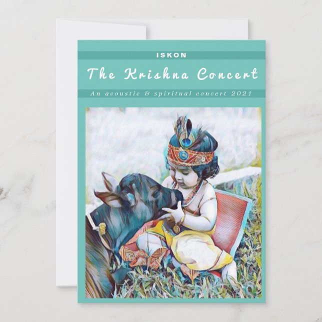 Lord Krishna Concert ISKON Holiday Card (Front)