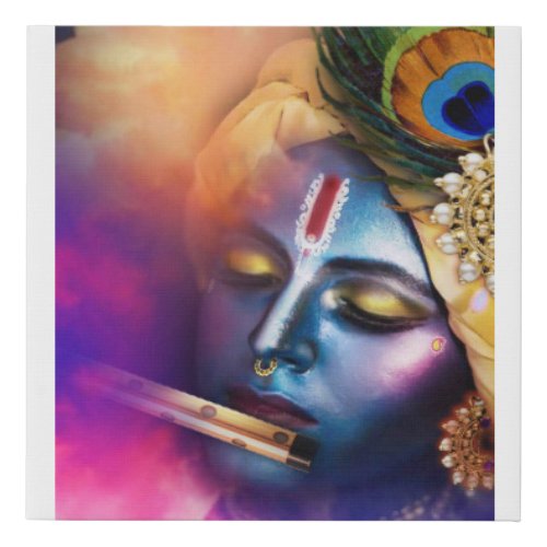 lord Krishna devotees Faux Canvas Print