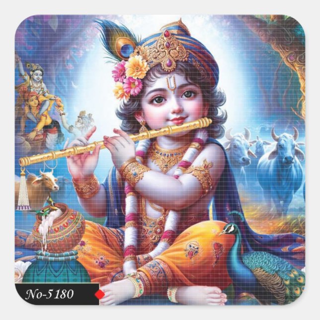 Lord Krishna Divine Murali Sticker (Front)