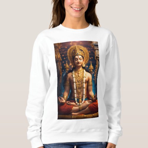 Lord Krishna Divine Unity and Spiritual Essence Sweatshirt