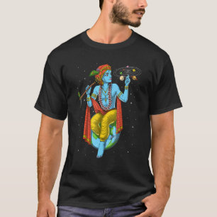 Lord Krishna Hindu God Hinduism Spiritual Yoga Med T-Shirt
