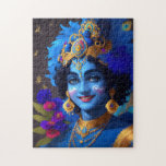 Lord Krishna Indian God Deity  Jigsaw Puzzle<br><div class="desc">Discover the divine beauty of Lord Krishna with our captivating AI-generated puzzle. This unique puzzle features an exquisite photograph of Lord Krishna, where every detail of his handsome and adorable features has been carefully crafted by AI technology. As you assemble the puzzle, you'll witness the divine image come to life,...</div>
