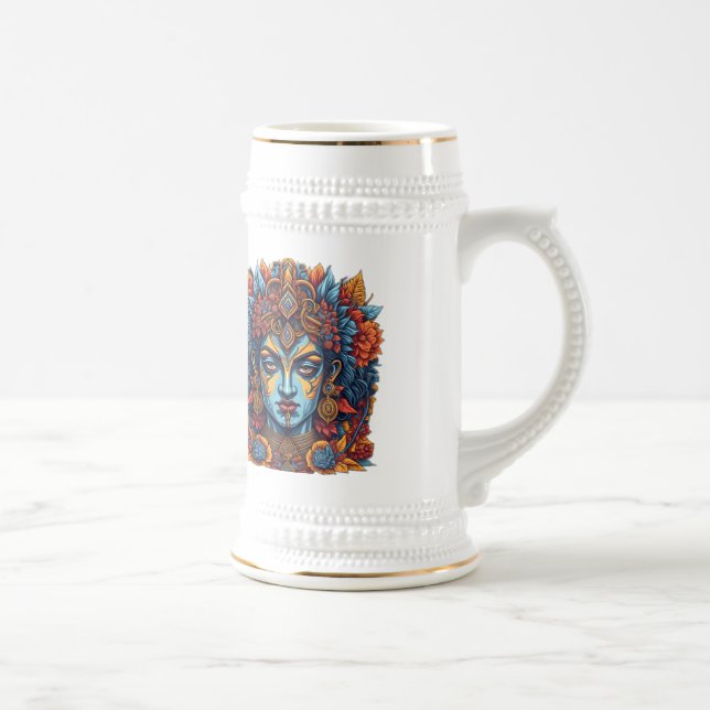 Lord Krishna Mug: Sip in Divine Serenity Beer Stein (Right)