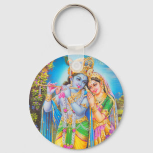 Lord Krishna Playing Flute Keychain