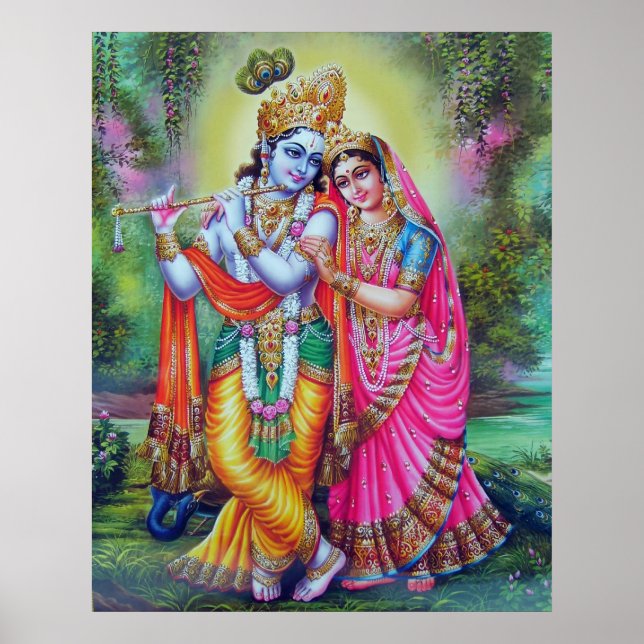 Lord Krishna & Radha Poster (Front)