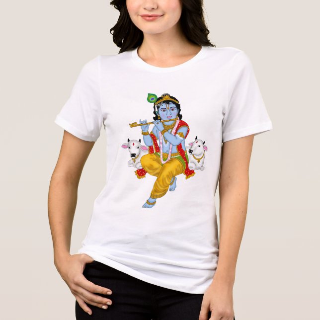 Lord Krishna T-Shirt Tri-Blend Shirt (Front)