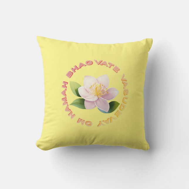 Lord Krishna  Throw Pillow (Front)