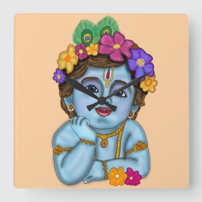 Lord Krishna Wall Clock (Front)