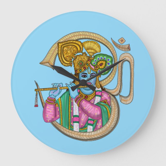 Lord Krishna Wall Clock (Front)
