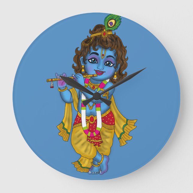Lord Krishna Wall Clock  (Front)