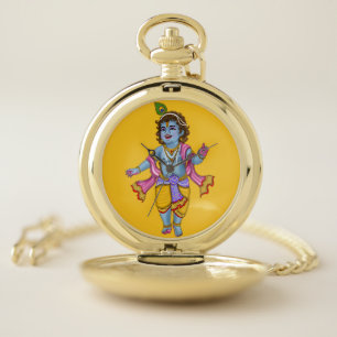 Lord Krishna Wall Clock Pocket Watch