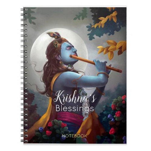 Lord Krishna with Flute Blessing Notebook