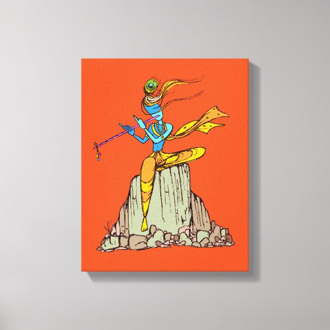 Lord Krishna with flute Canvas Print (Front)