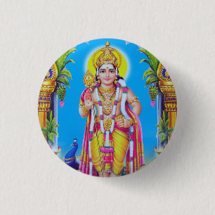 Lord Muruga, Hindu God Pinback Button