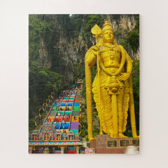 Lord Murugan & stairs at Batu Caves 2 Jigsaw Puzzle (Vertical)