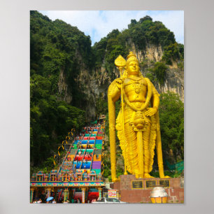 Lord Murugan & stairs at Batu Caves 2 Poster