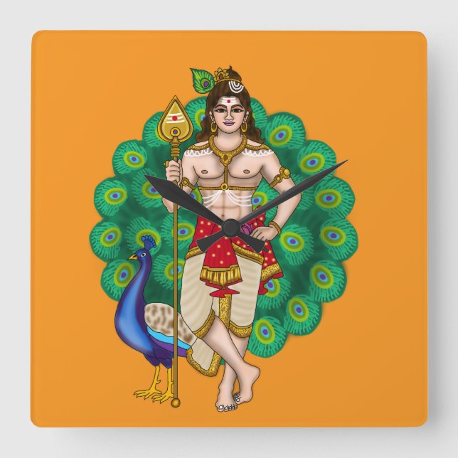 Lord Murugan Wall Clock (Front)