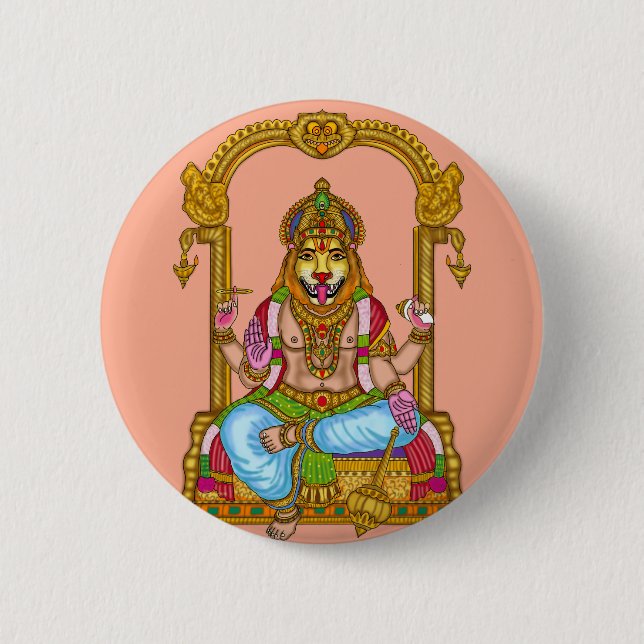 Lord Narasimha Button (Front)