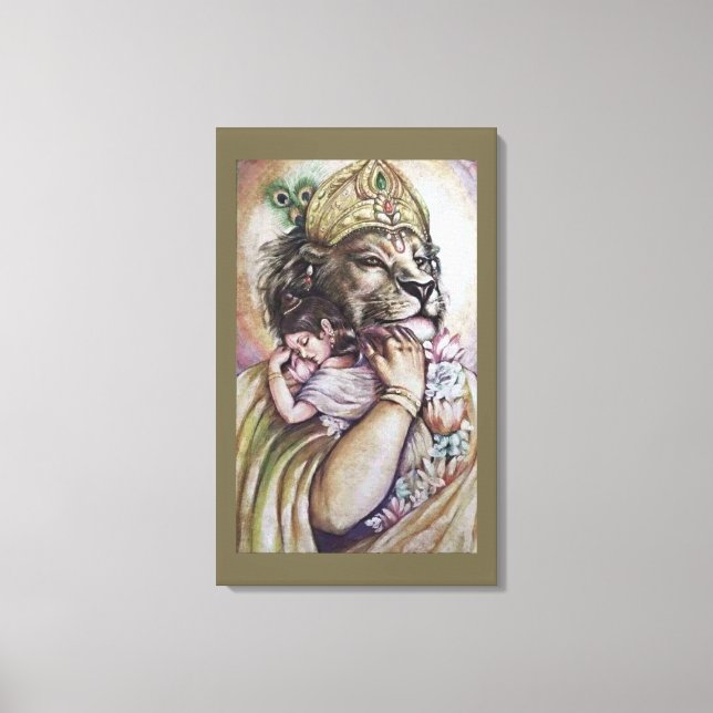 Lord Narasimha - Wrapped Canvas Print (Front)