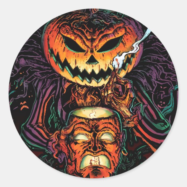 Lord O’ Lanterns Round Horror Sticker – Halloween  (Front)