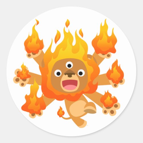 Lord of Fire cute cartoon lion Sticker