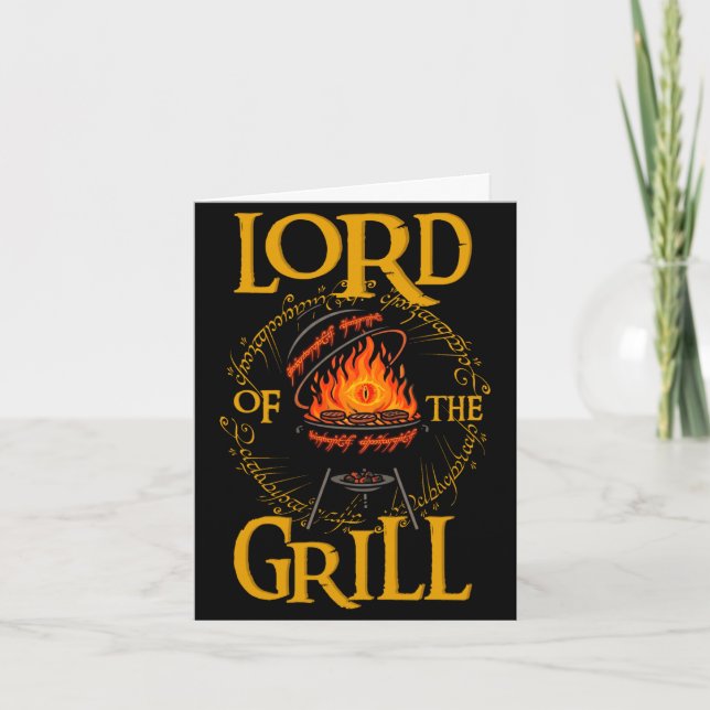 Lord of the grill bbq daddy nerd dad funny dad card (Front)
