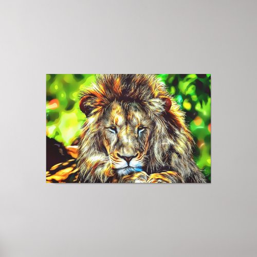 Lord Of The Lions Cool Blonde Elegant Photo Art Canvas Print