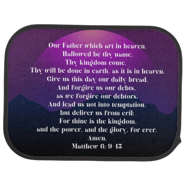 Lord prayer  car floor mat (Rear)