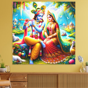Lord Radha Krishna Canvas Print Picture